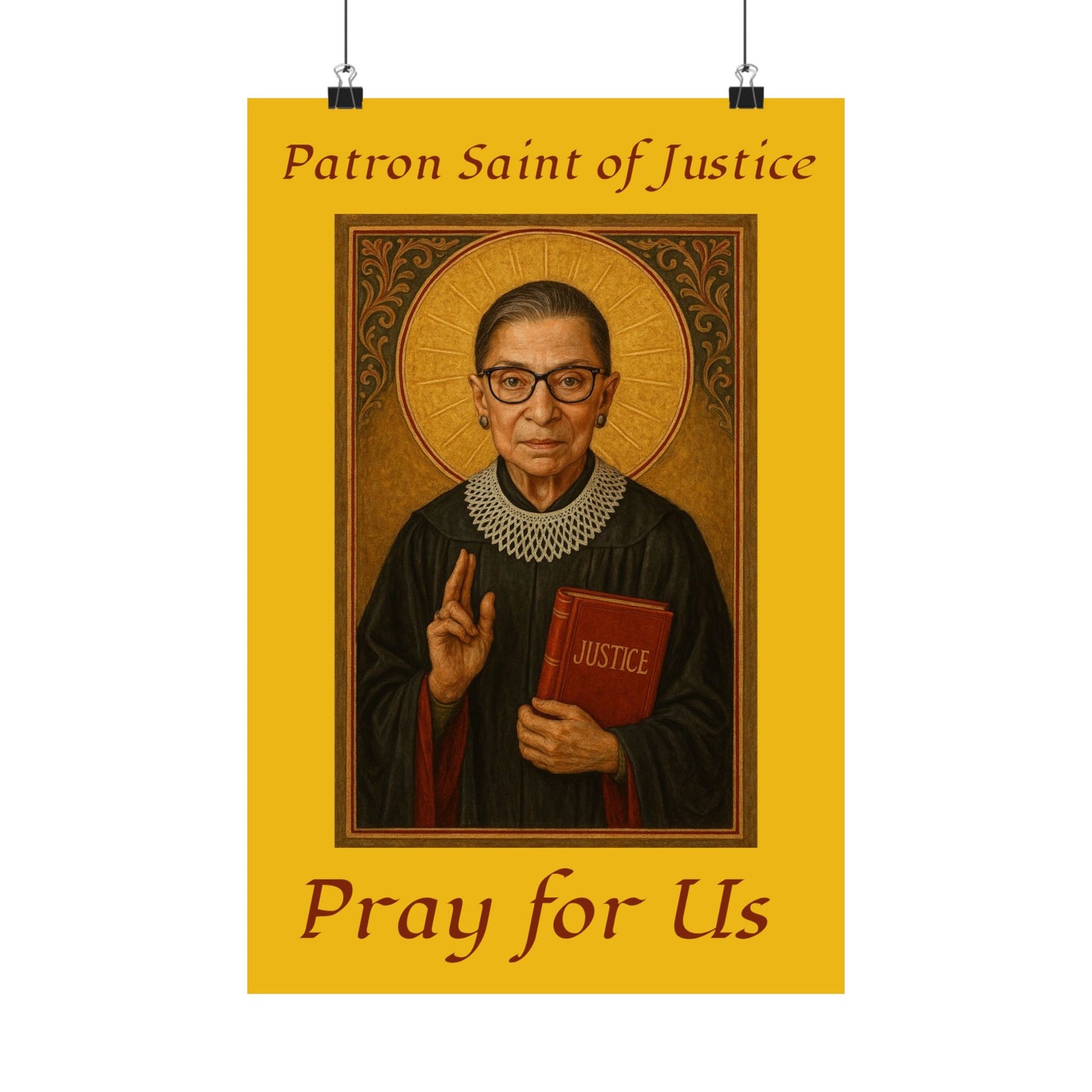 RBG Justice Art Prints, Matte Vertical Posters, Inspirational Decor, Gift for Feminists, Home Office Wall Art, Justice Awareness Print