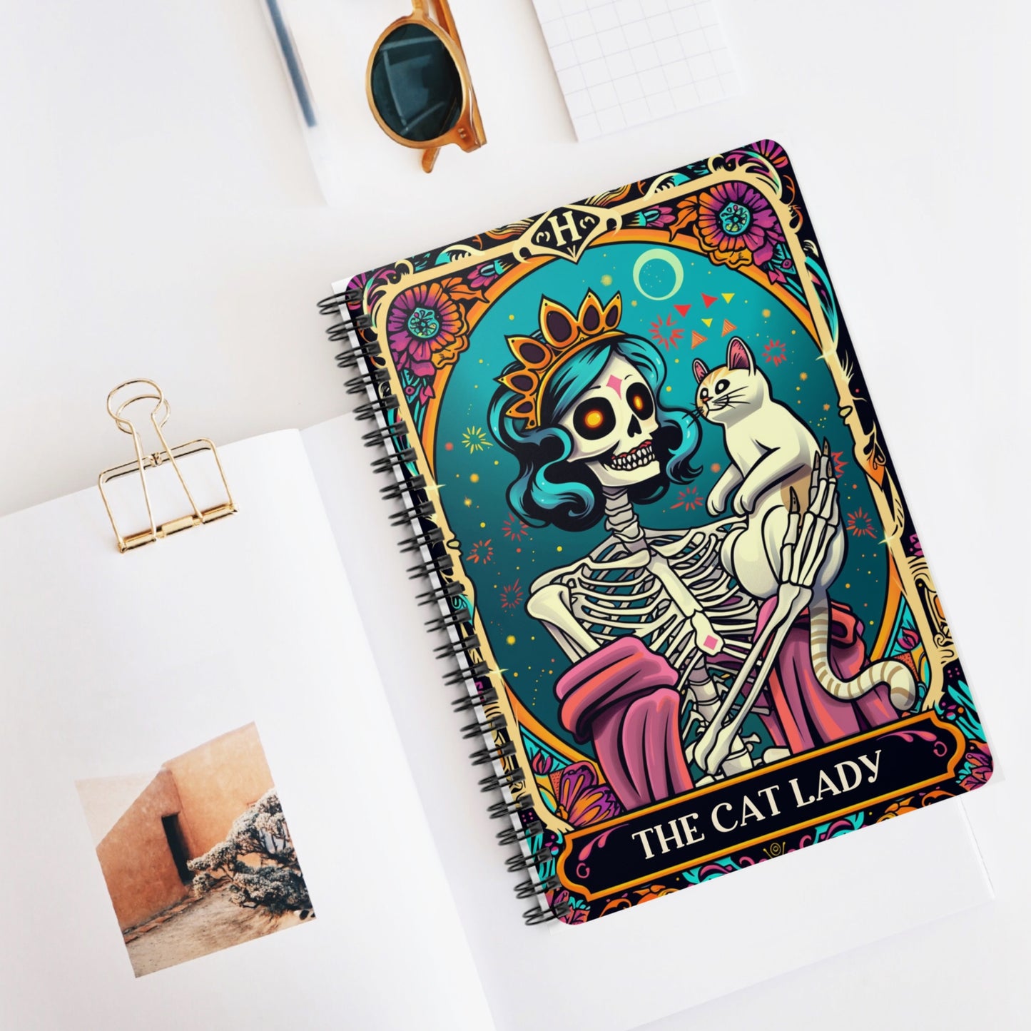 Cat Lady -Snarky Tarot Spiral Notebook - Be Inspired! Make your lists, write your stories, journal your thoughts, meditate on your dreams.