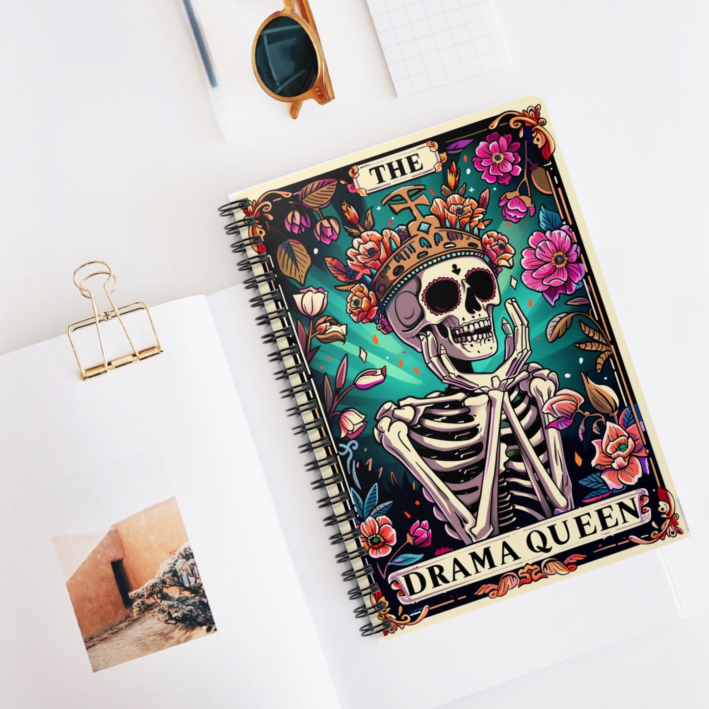 Drama -Snarky Tarot Spiral Notebook - Be Inspired! Make your lists, write your stories, journal your thoughts, meditate on your dreams.