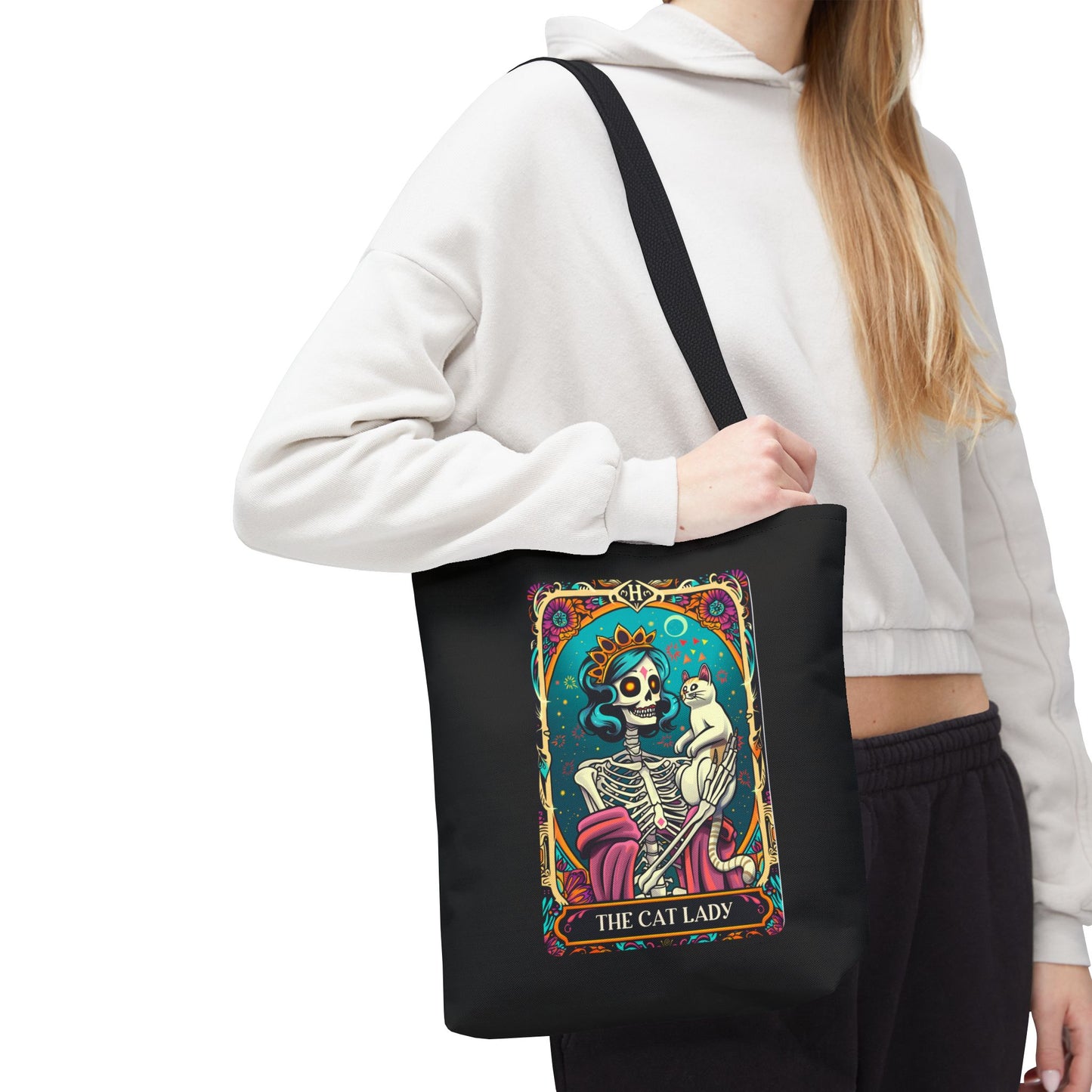 Cat Lady Tarot Tote Bag | Boho Canvas Bag