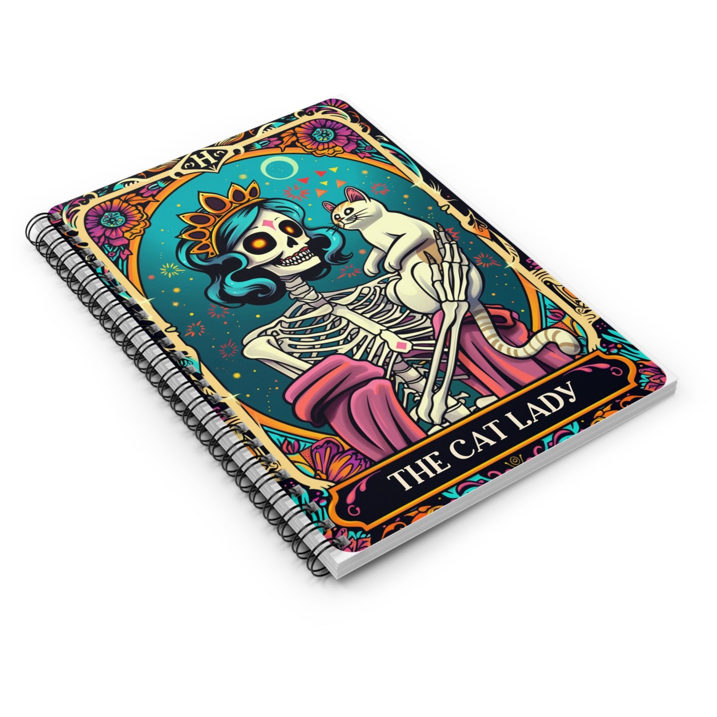 Cat Lady -Snarky Tarot Spiral Notebook - Be Inspired! Make your lists, write your stories, journal your thoughts, meditate on your dreams.