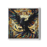 Stained Glass Crow Ceramic Coaster, Home Decor, Nature Lover Gift, Wildlife Art Coasters, Coffee Table Decorations