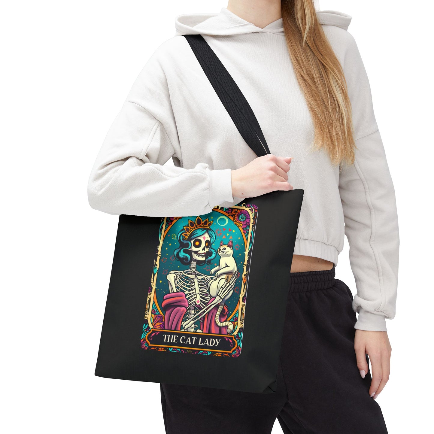 Cat Lady Tarot Tote Bag | Boho Canvas Bag