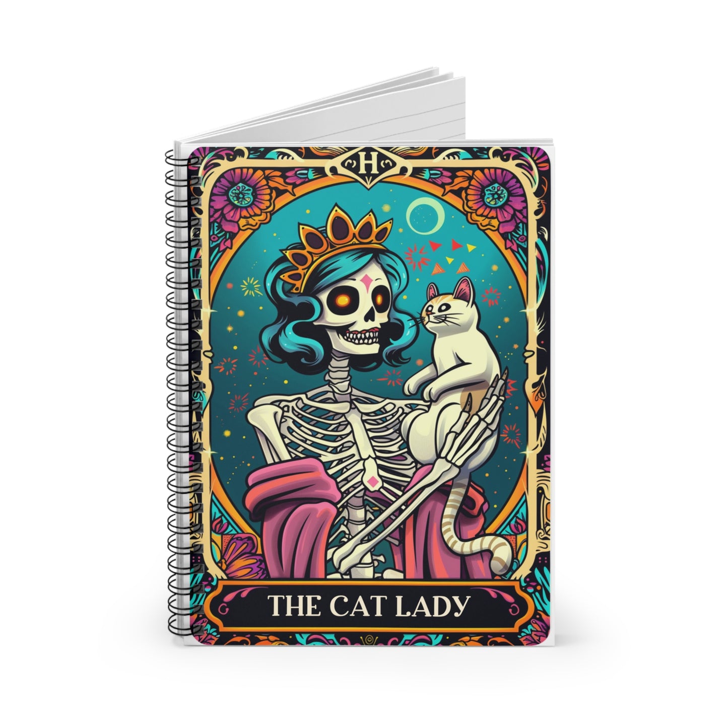 Cat Lady -Snarky Tarot Spiral Notebook - Be Inspired! Make your lists, write your stories, journal your thoughts, meditate on your dreams.