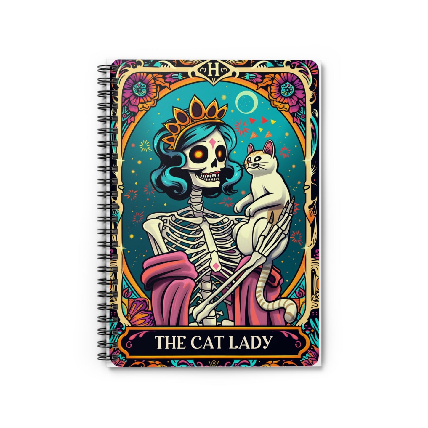 Cat Lady -Snarky Tarot Spiral Notebook - Be Inspired! Make your lists, write your stories, journal your thoughts, meditate on your dreams.