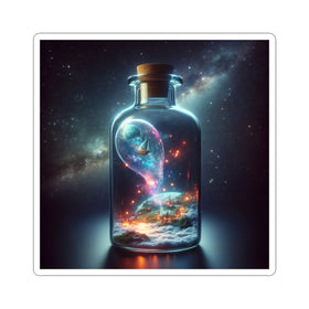 Cosmic Bottle Kiss-Cut Stickers, Galaxy Art Stickers, Magical Space Stickers, Cute Vinyl Decals, Fantasy Stickers for Journals
