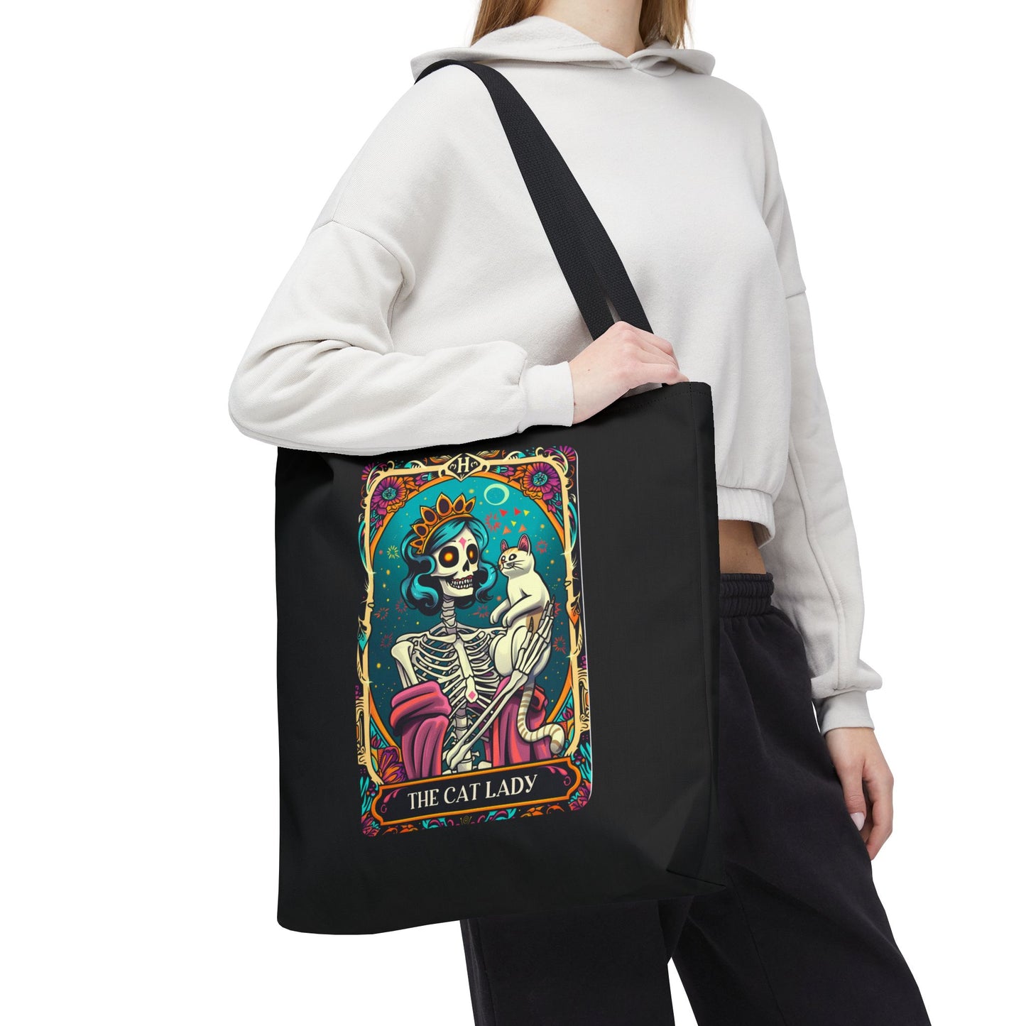 Cat Lady Tarot Tote Bag | Boho Canvas Bag