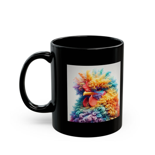 Colorful Rooster Coffee Mug, 11oz Ceramic Cup for Coffee Lovers, Bright Kitchen Decor, Fun Gift for Animal Lovers, Quirky Kitchenware