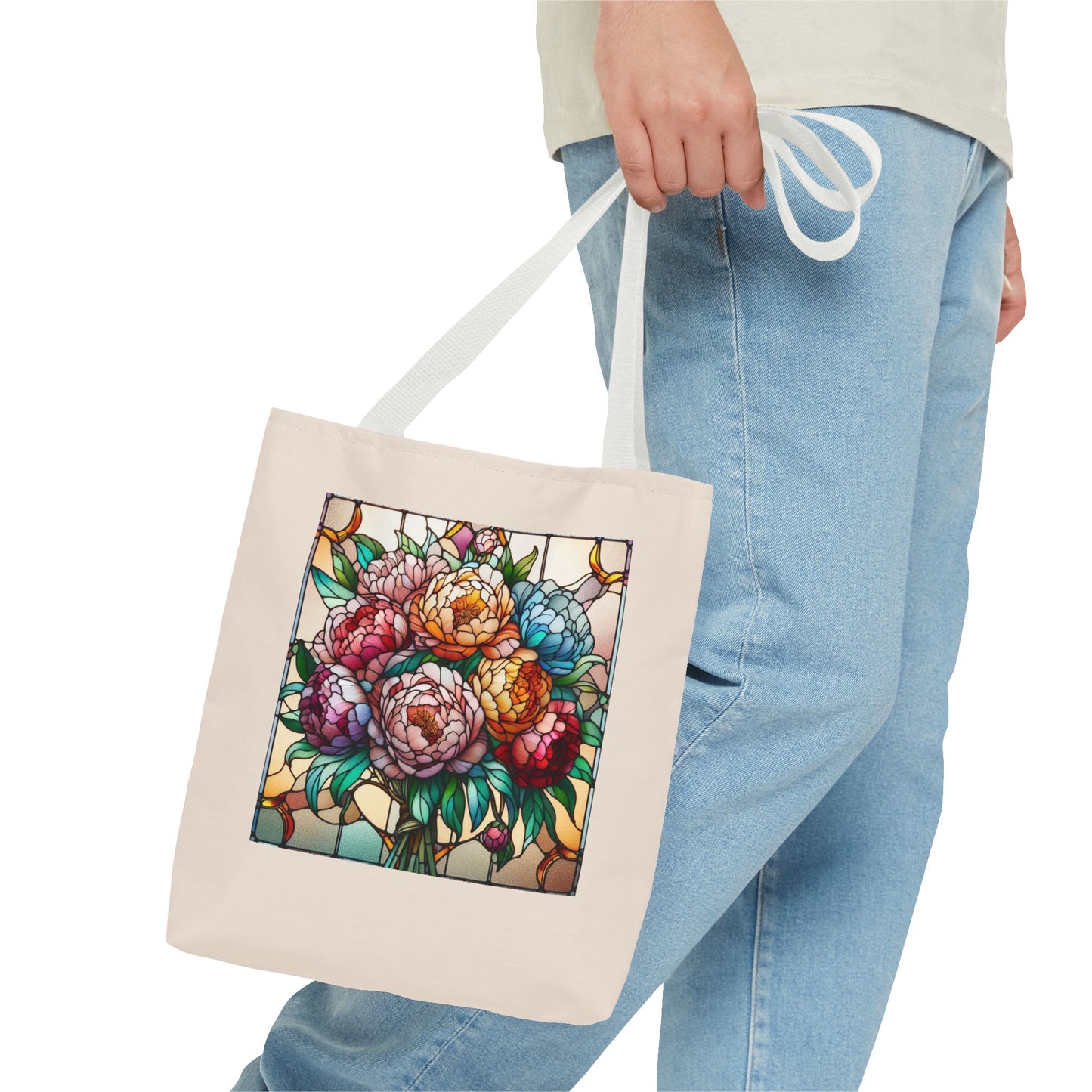 Stained Glass Floral Tote Bag | Boho Canvas Bag