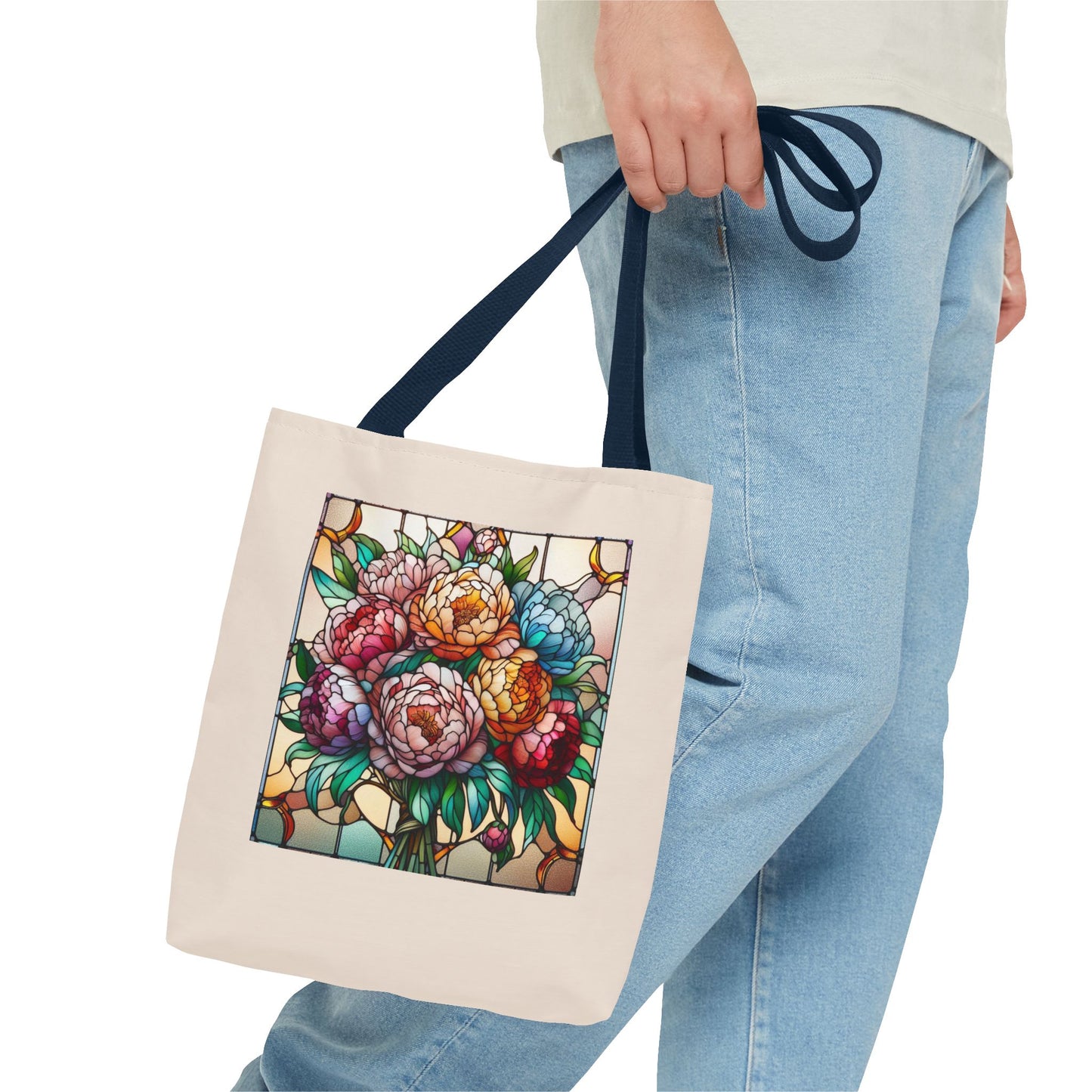 Stained Glass Floral Tote Bag | Boho Canvas Bag