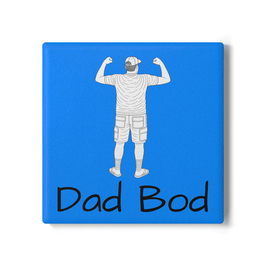 Funny Dad Bod Ceramic Coaster - Humorous Kitchen Decor, Gift for Dads, Father's Day, Home Bar Accessory, Coaster Set