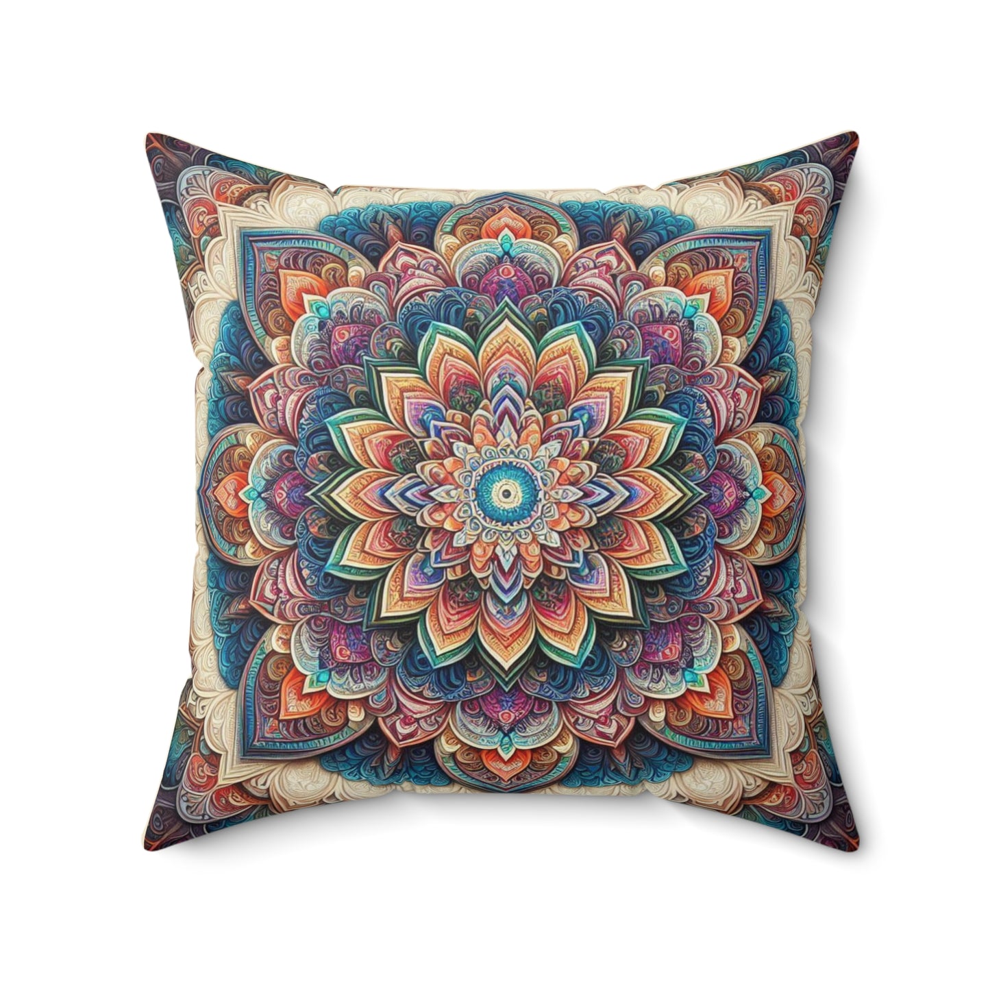 Mandala Design Spun Polyester Square Pillow - Bohemian Home Decor