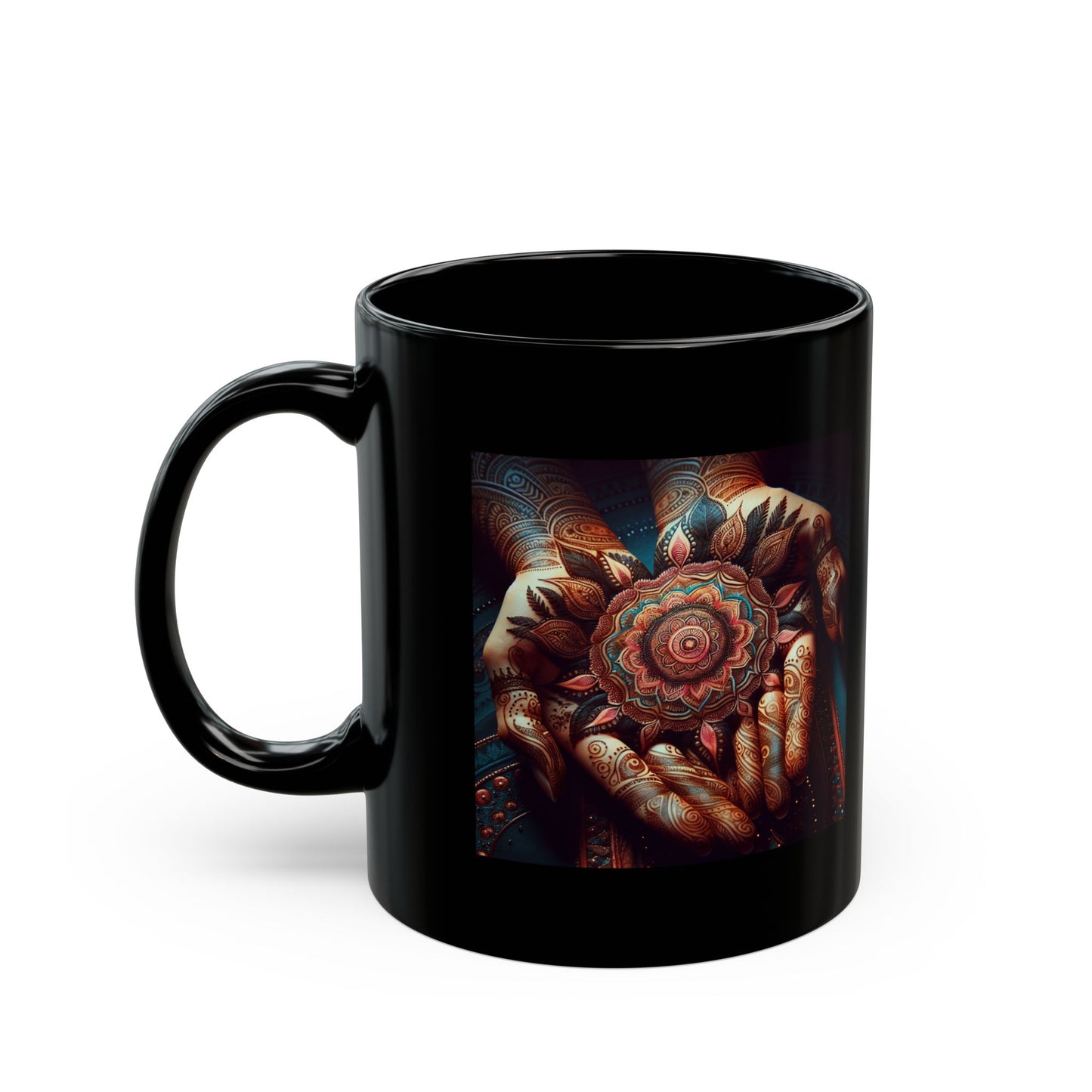 Artistic Black Coffee Mug for Mindfulness and Relaxation, Inspirational Mug, Gift for Tea Lovers, Home Décor, Unique Art Design