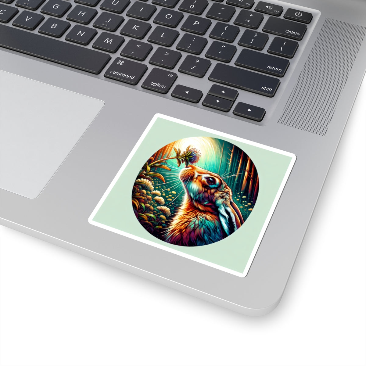 Whimsical Rabbit Kiss-Cut Stickers | Nature Lover Gift, Laptop Decor, Animal Art, Eco-Friendly, Boho Style