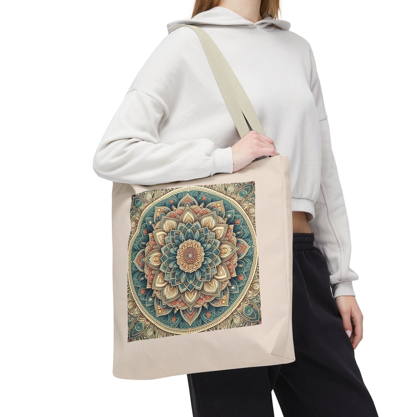 Mandala Tote Bag | Colorful Geometric Pattern | Boho Canvas Bag  | Stylish Yoga & Meditation Accessory | Art-Inspired Tote