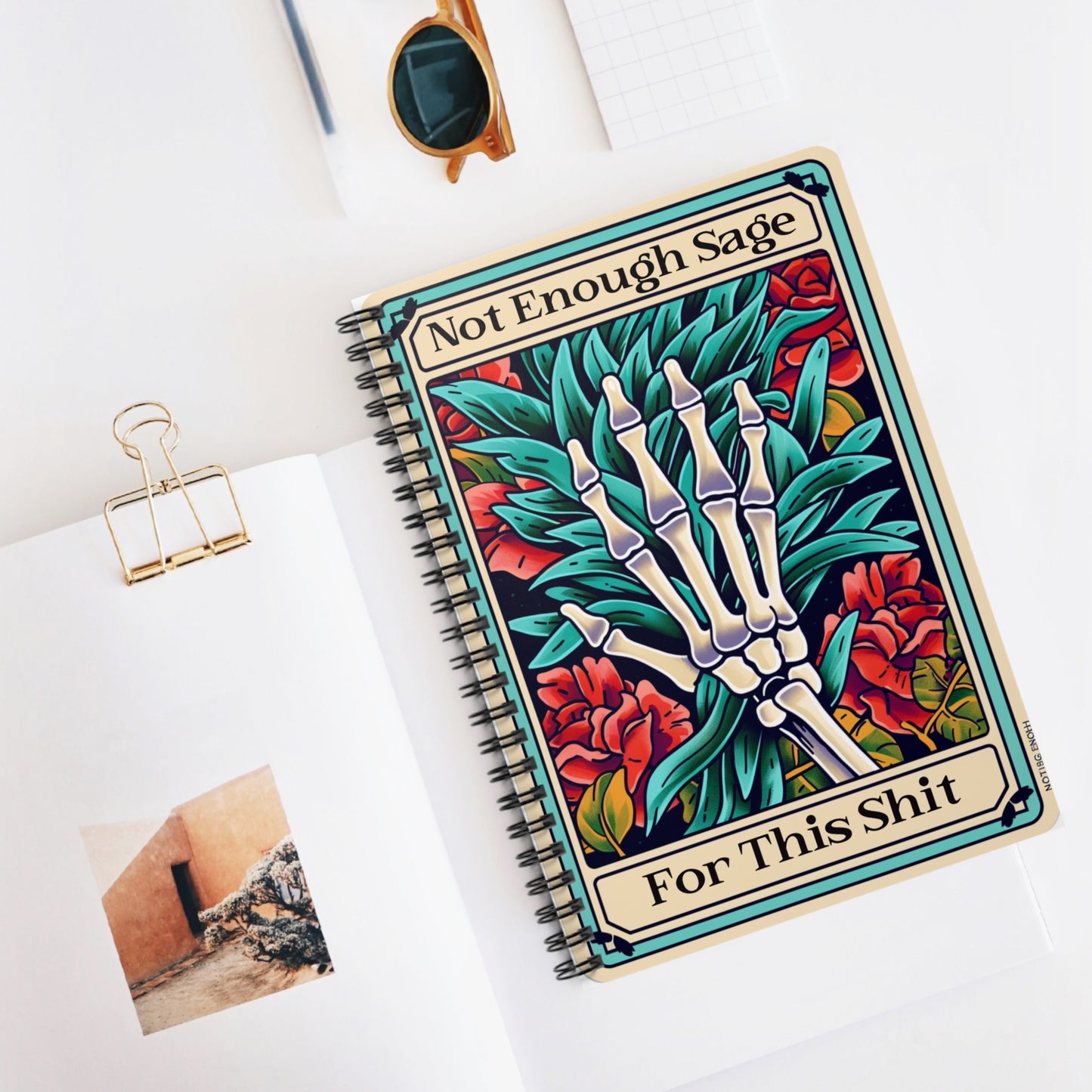 Sage -Snarky Tarot Spiral Notebook - Be Inspired! Make your lists, write your stories, journal your thoughts, meditate on your dreams.
