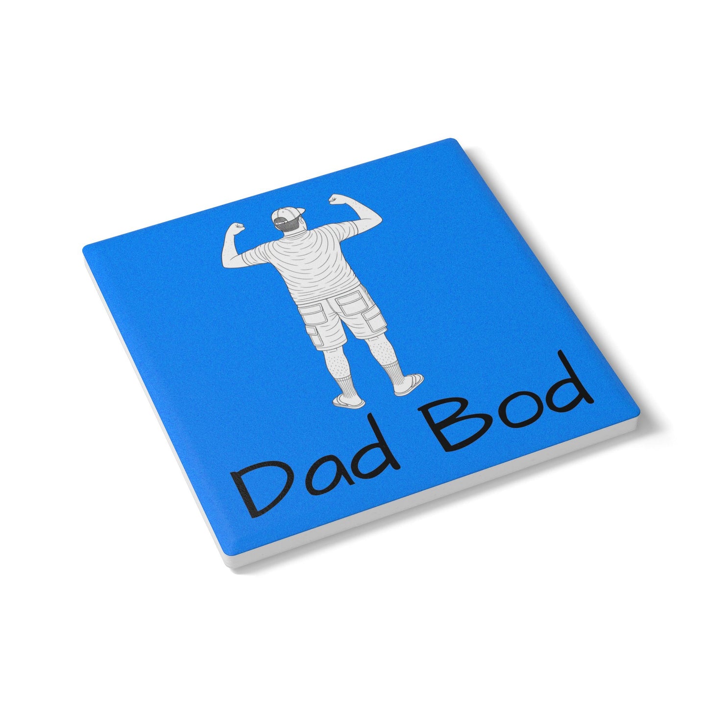 Funny Dad Bod Ceramic Coaster - Humorous Kitchen Decor, Gift for Dads, Father's Day, Home Bar Accessory, Coaster Set