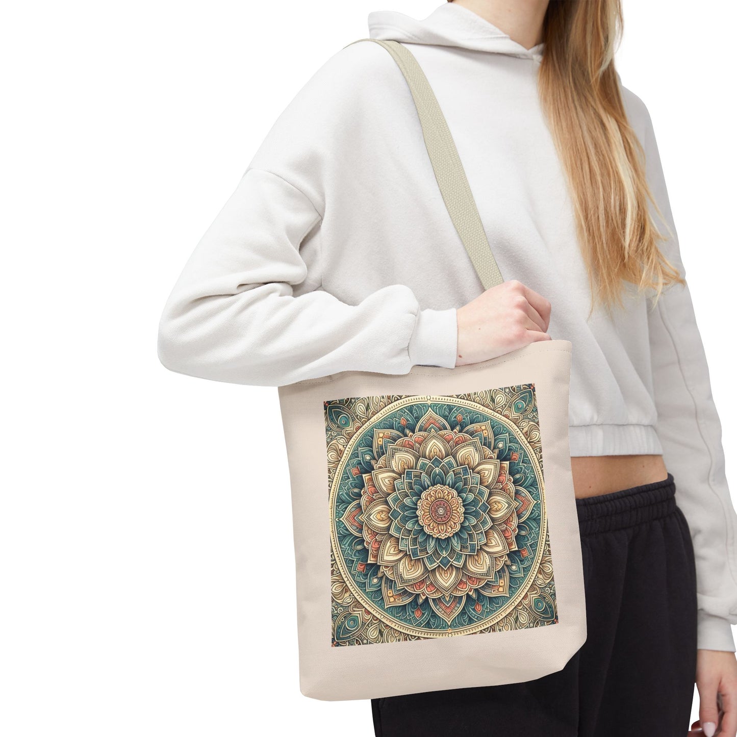 Mandala Tote Bag | Colorful Geometric Pattern | Boho Canvas Bag  | Stylish Yoga & Meditation Accessory | Art-Inspired Tote