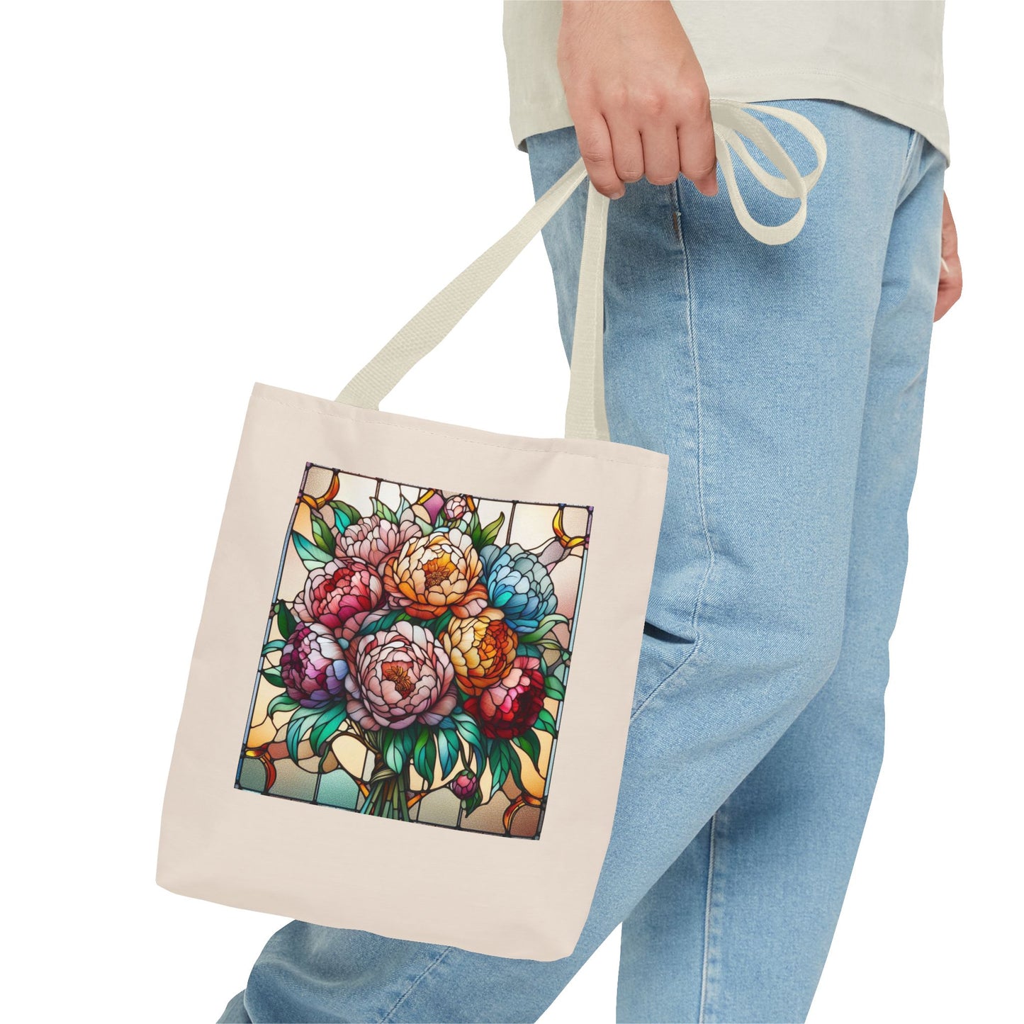 Stained Glass Floral Tote Bag | Boho Canvas Bag