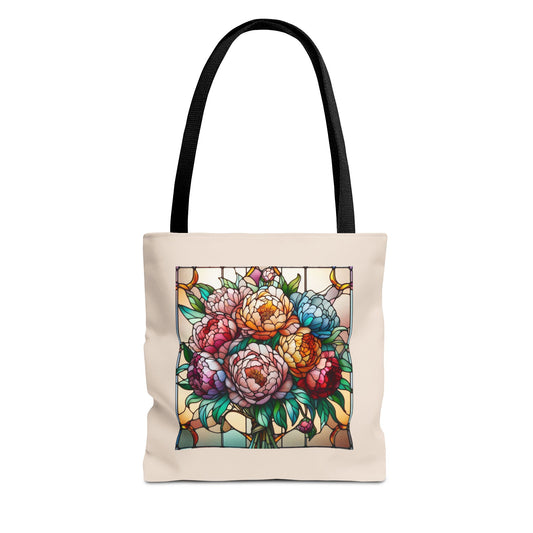 Stained Glass Floral Tote Bag | Boho Canvas Bag