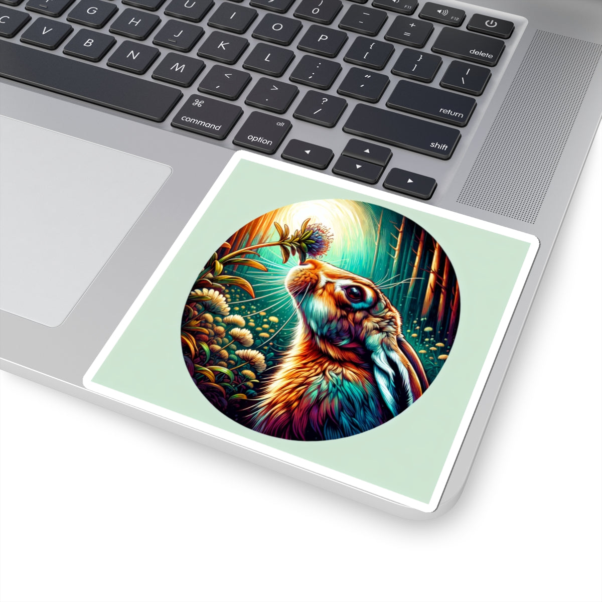 Whimsical Rabbit Kiss-Cut Stickers | Nature Lover Gift, Laptop Decor, Animal Art, Eco-Friendly, Boho Style