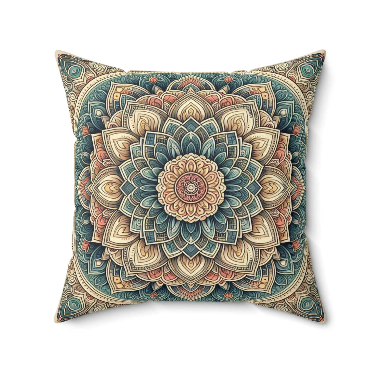 Mandala Design Spun Polyester Square Pillow - Bohemian Home Decor
