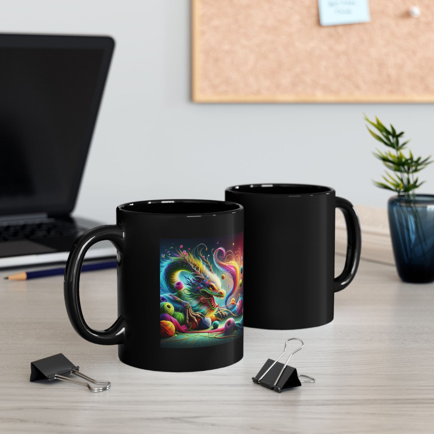 Dragon Fantasy Coffee Mug, Colorful Dragon Mug, Unique Mug for Artists, Gift for Her, Magical Coffee Cup, Fantasy Drinkware