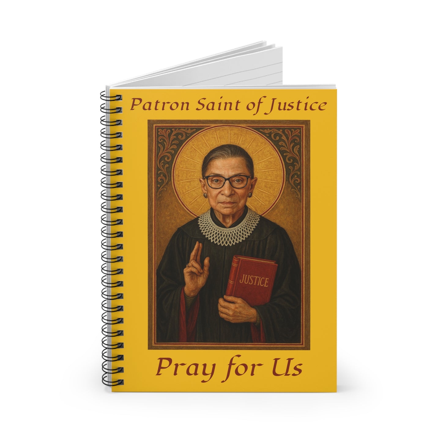 Patron Saint of Justice Ruth Bader Ginsburg Spiral Notebook - Ruled Line