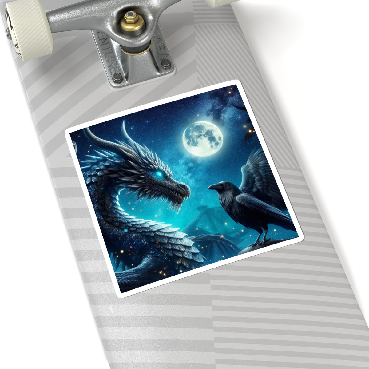 Fantasy dragon Kiss-cut Stickers - Mystical Art, Laptop Decals, Magical Decor, Gift for Fantasy Lovers, Artistic Wall Stickers