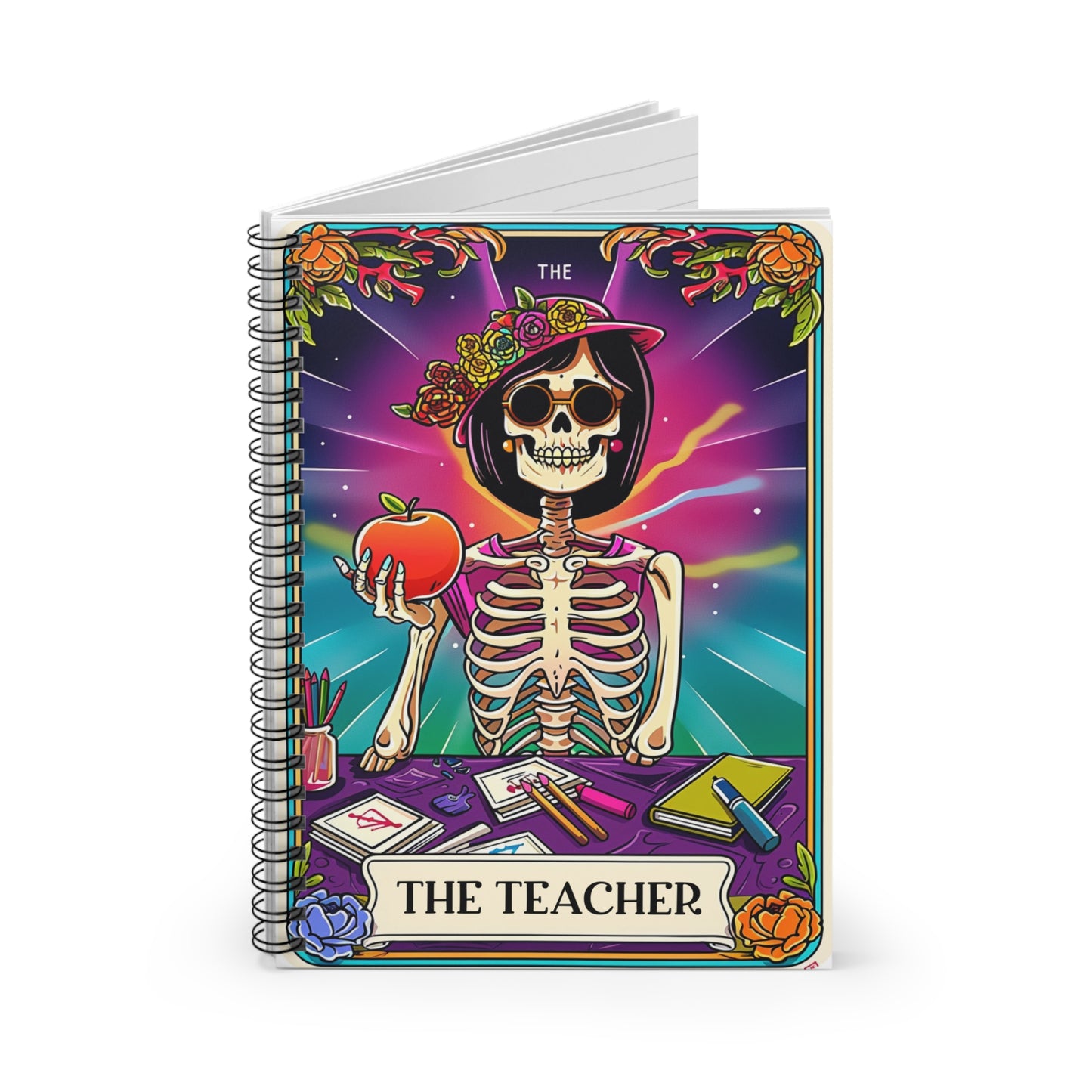 Teacher -Snarky Tarot Spiral Notebook - Be Inspired! Make your lists, write your stories, journal your thoughts, meditate on your dreams.