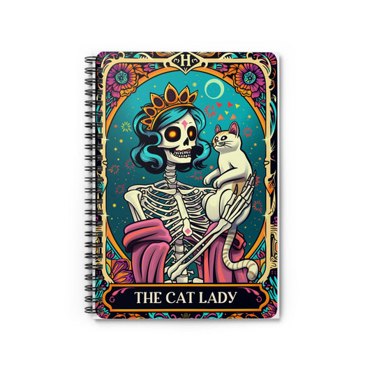 Cat Lady -Snarky Tarot Spiral Notebook - Be Inspired! Make your lists, write your stories, journal your thoughts, meditate on your dreams.