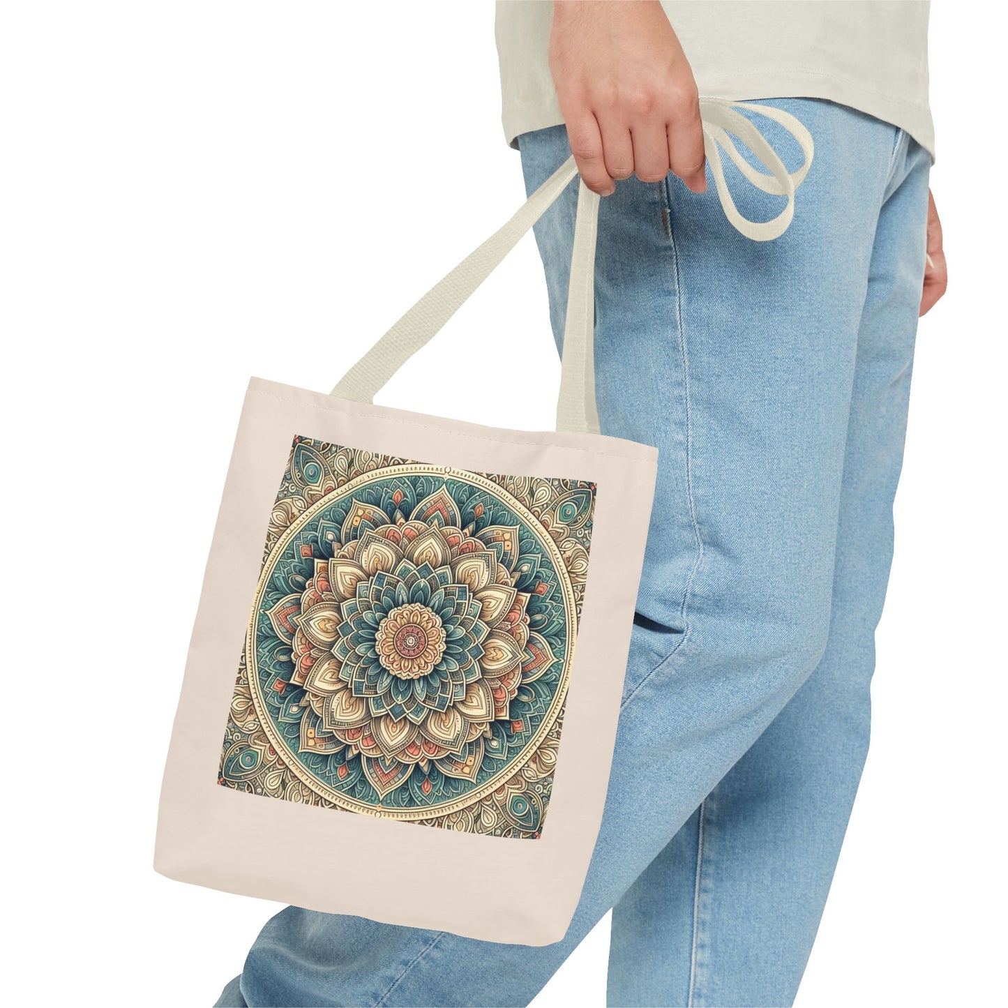 Mandala Tote Bag | Colorful Geometric Pattern | Boho Canvas Bag  | Stylish Yoga & Meditation Accessory | Art-Inspired Tote