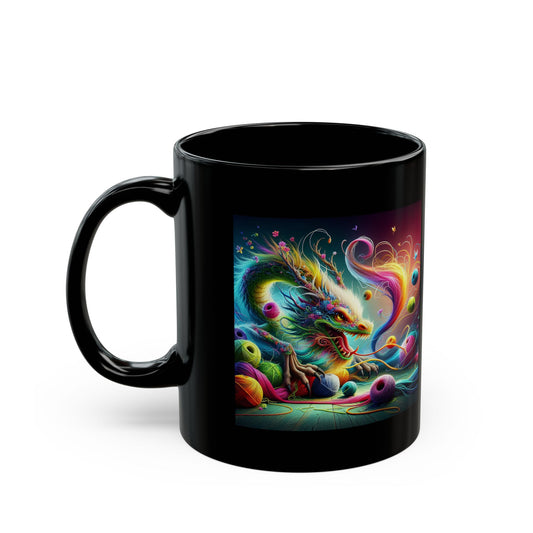 Dragon Fantasy Coffee Mug, Colorful Dragon Mug, Unique Mug for Artists, Gift for Her, Magical Coffee Cup, Fantasy Drinkware