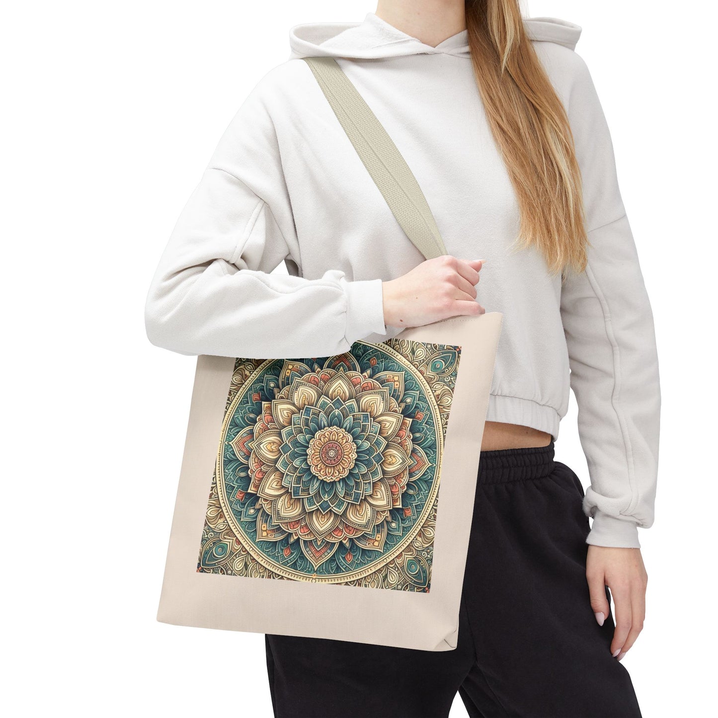 Mandala Tote Bag | Colorful Geometric Pattern | Boho Canvas Bag  | Stylish Yoga & Meditation Accessory | Art-Inspired Tote