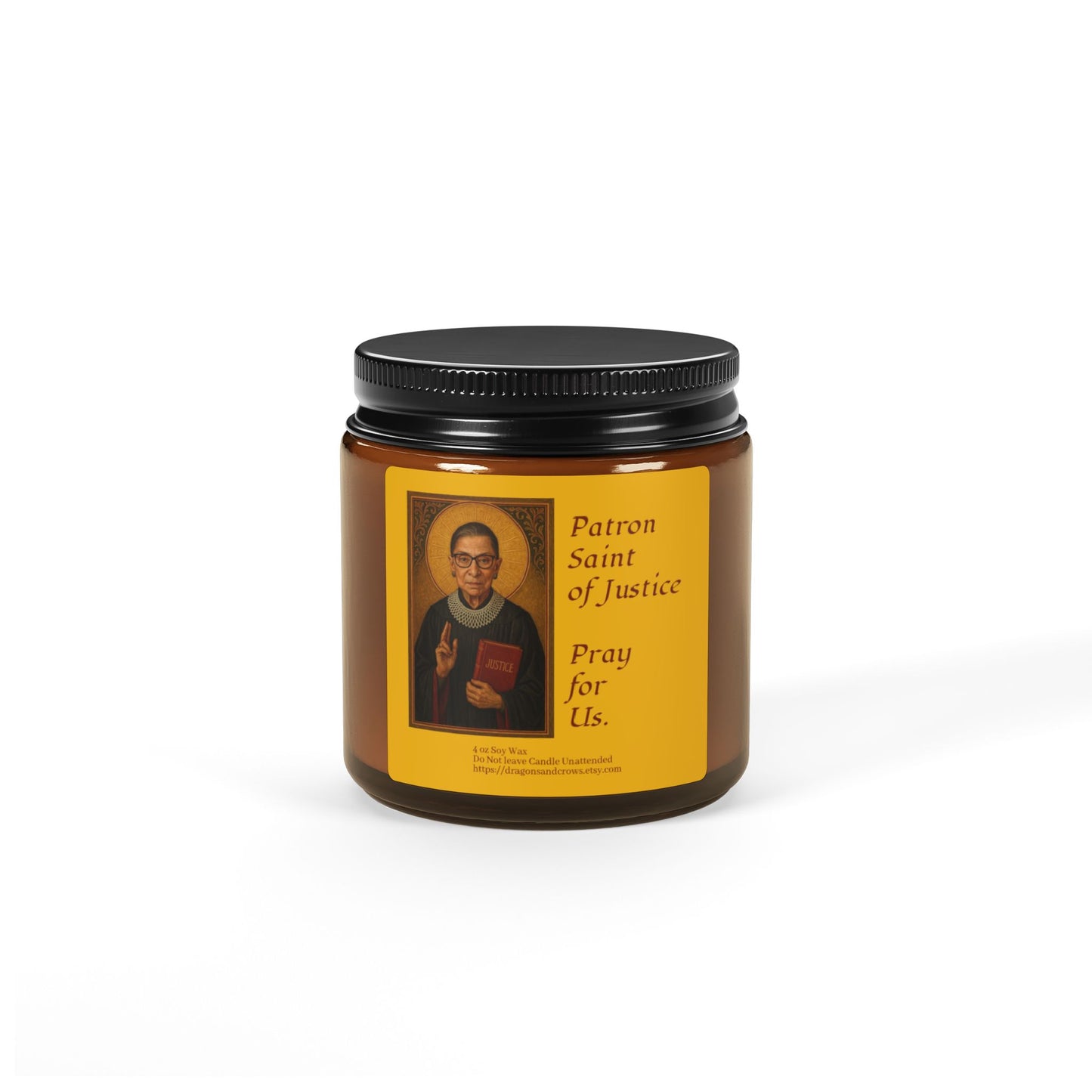 Patron Saint of Justice Scented Soy Candle, Amber Jar Candle, Spiritual Home Decor, Justice Themed Gift, Relaxing Aromatherapy Candle