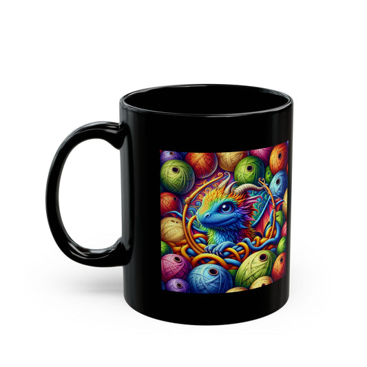 Colorful Creature Design Coffee Mug, 11oz | Cute Gift for Crafters, Art Lovers, Cozy Vibes, Unique Kitchen Decor, Birthday Mug
