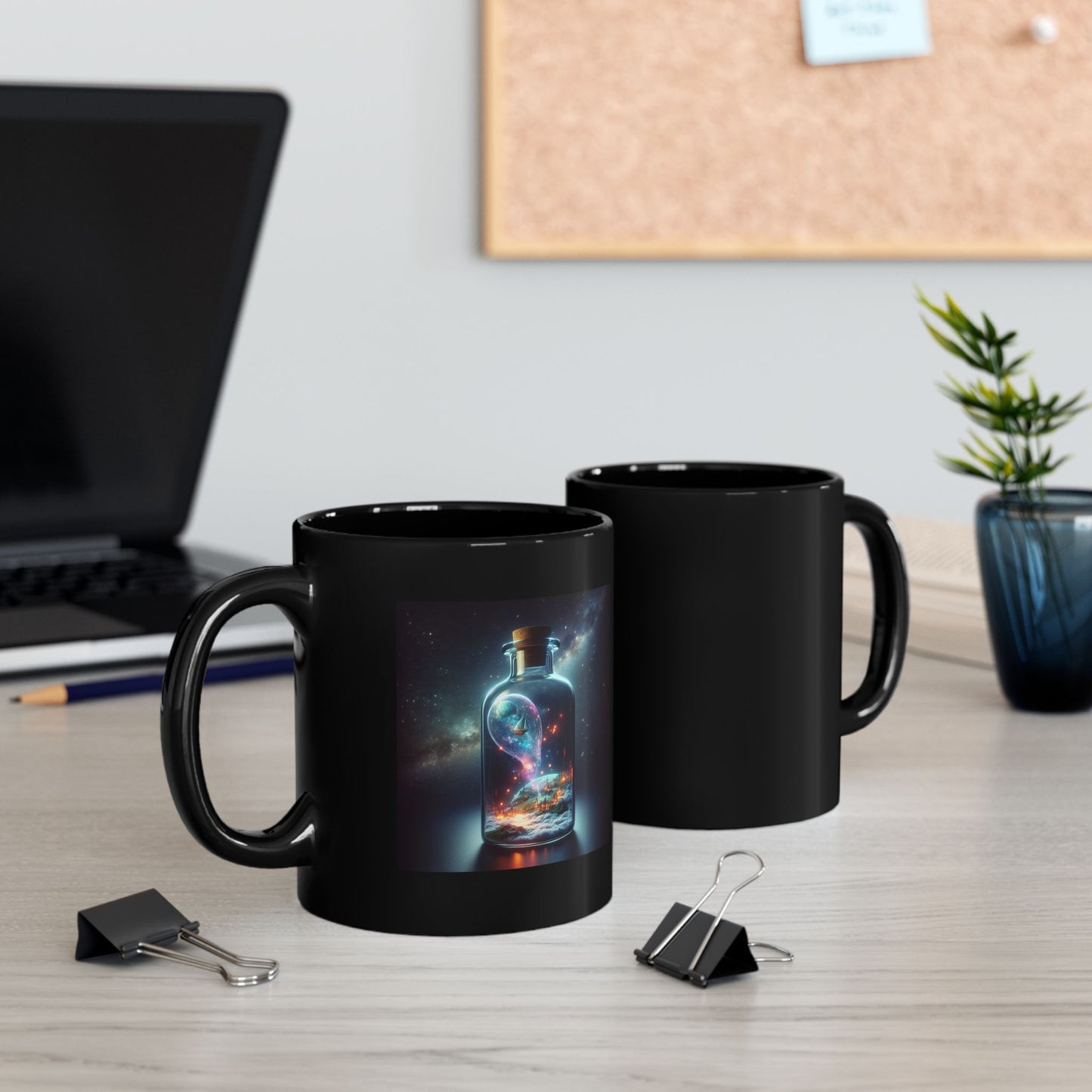 Cosmic Black Coffee Mug, Space Themed Mug, Galaxy Gift, Astronaut Mug, Universe Lover's Coffee Cup, Unique Drinkware