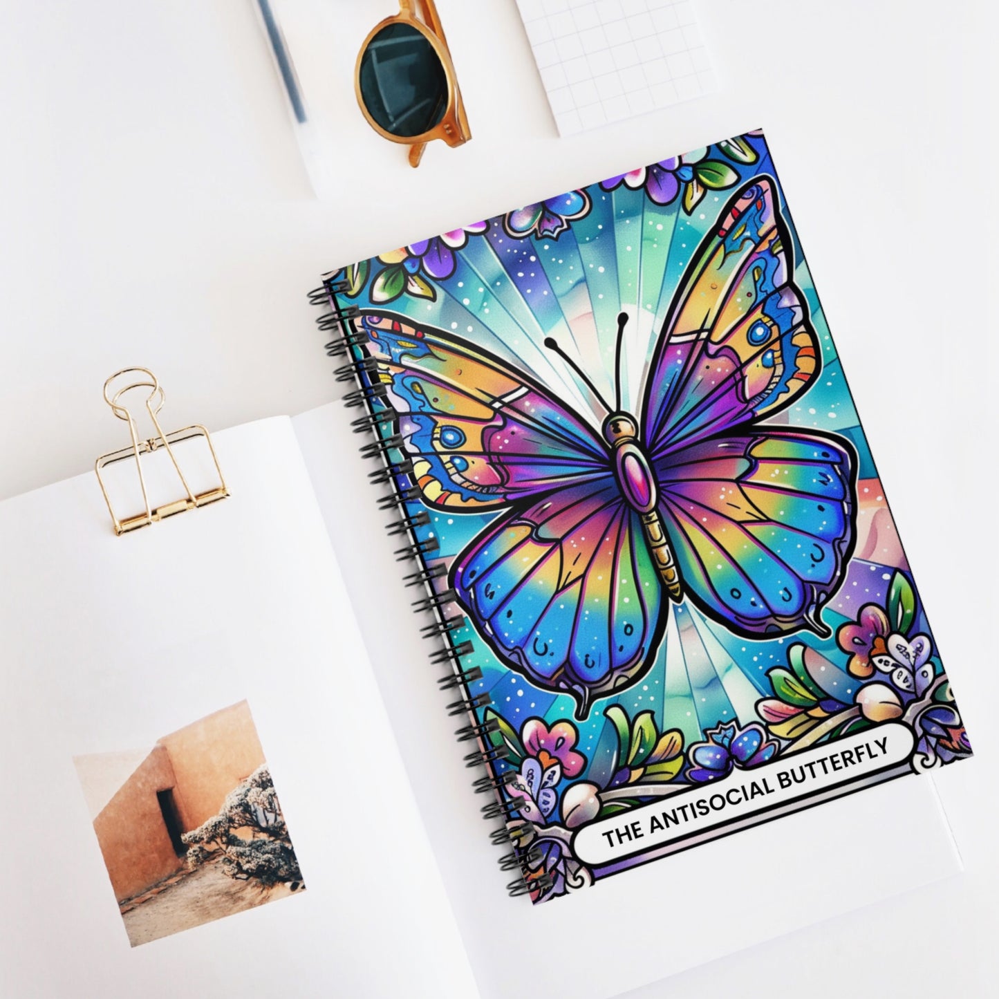 Butterfly -Snarky Tarot Spiral Notebook - Be Inspired! Make your lists, write your stories, journal your thoughts, meditate on your dreams.
